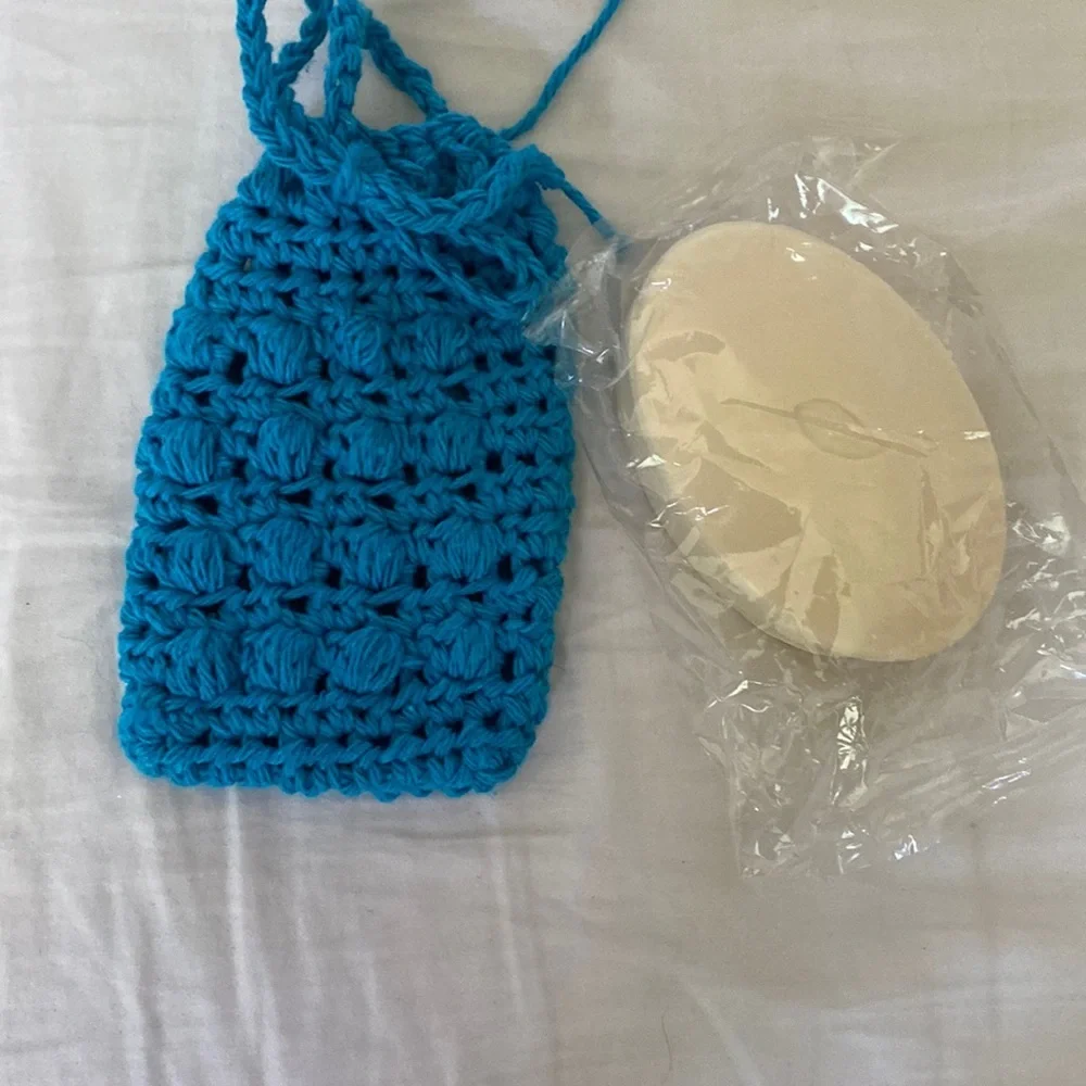 Handmade cotton soap saver washcloth bag